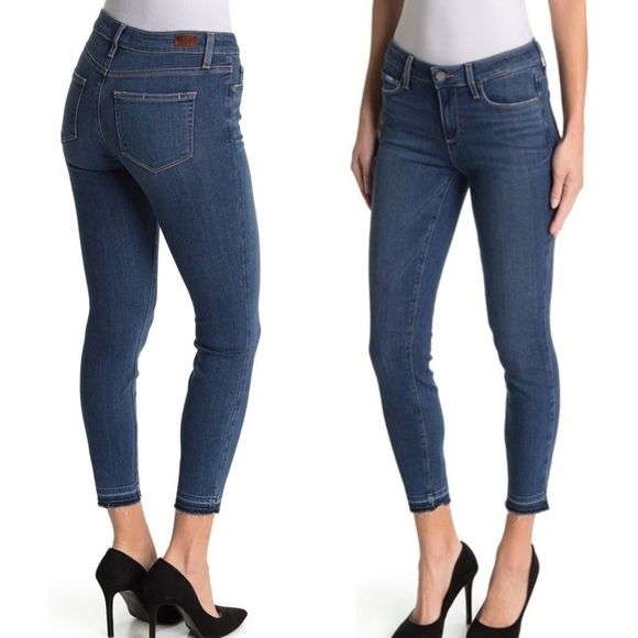 NWT Paige Verdugo Crop Skinny Jeans 29 Leyna Distressed Raw Hem - Picture 12 of 12